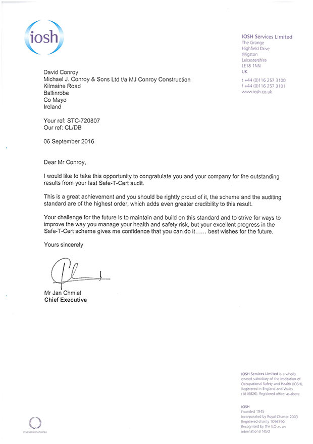 IOSH Letter 2016