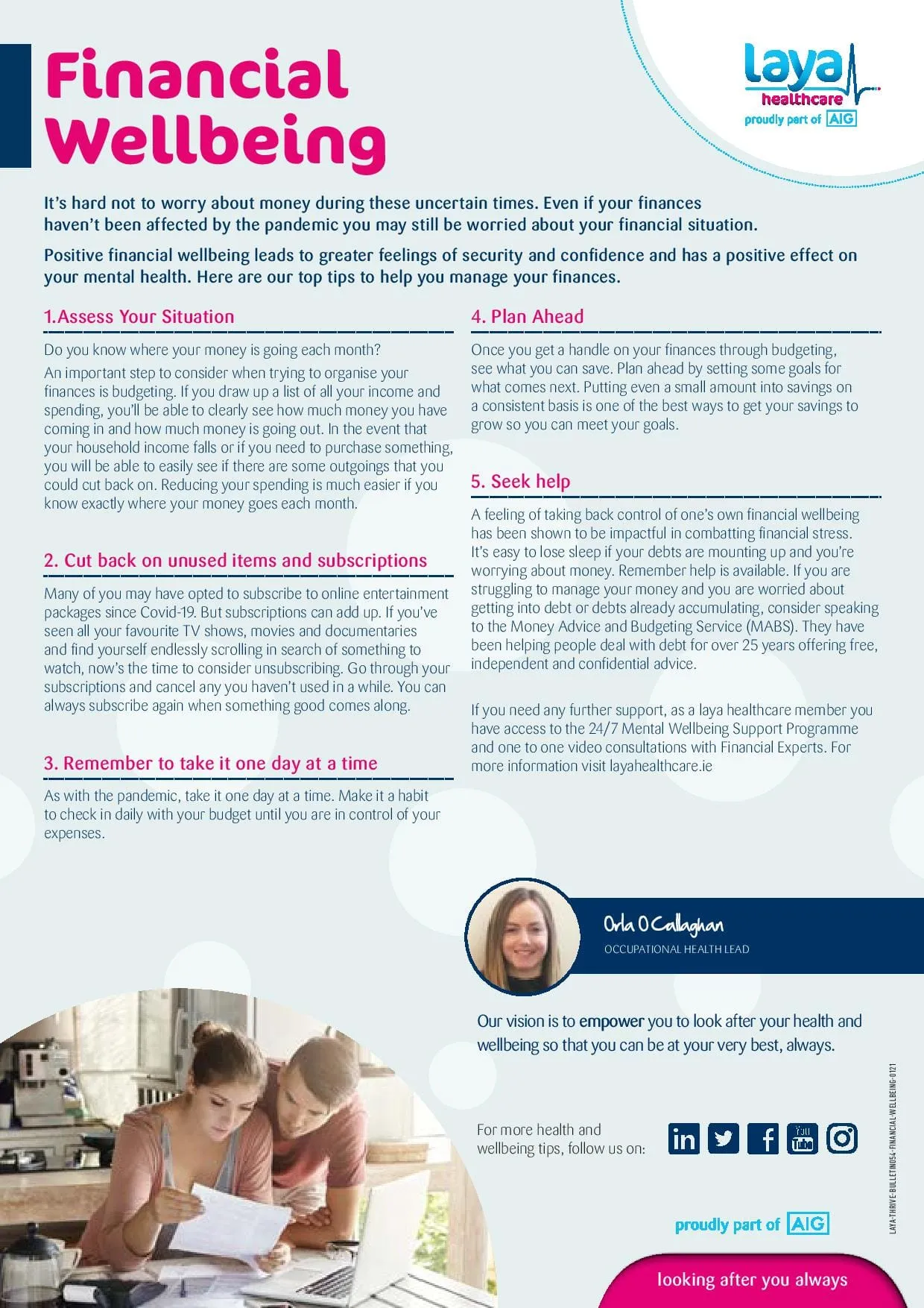 Laya Healthcare – Financial Wellbeing Tips